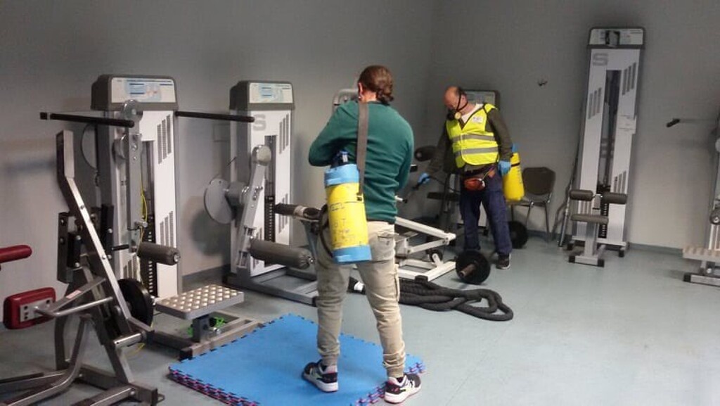 Ολυμπιακός-Παναθηναϊκός ΟΠΑΠ: Απολύμαναν το ΣΕΦ για τον κορωνοϊό (photos)