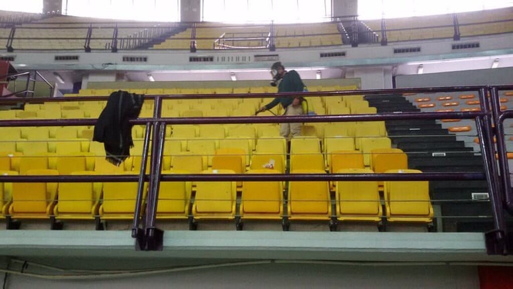 Ολυμπιακός-Παναθηναϊκός ΟΠΑΠ: Απολύμαναν το ΣΕΦ για τον κορωνοϊό (photos)