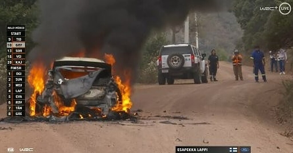 WRC: Φωτιά σε αυτοκίνητο στο Ράλι Μεξικού (photos+video)