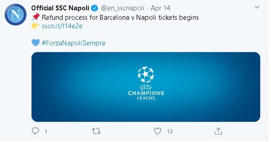 Κορονοϊός: Η Νάπολι επιστρέφει τα χρήματα των εισιτηρίων για τη ρεβάνς με την Μπαρτσελόνα (photos)