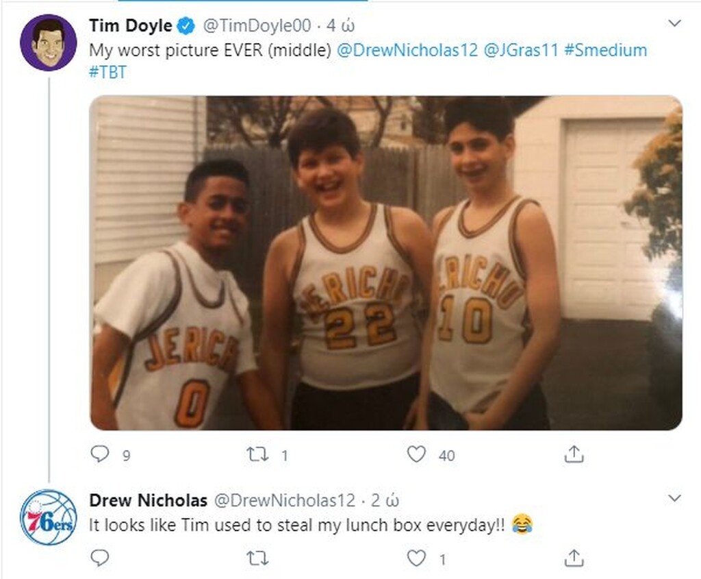 Οσο για τη φωτογραφία; Την ανέβασε ένας φίλος του στο Twitter με τον Νίκολας να κάνει και τη σχετική πλάκα...