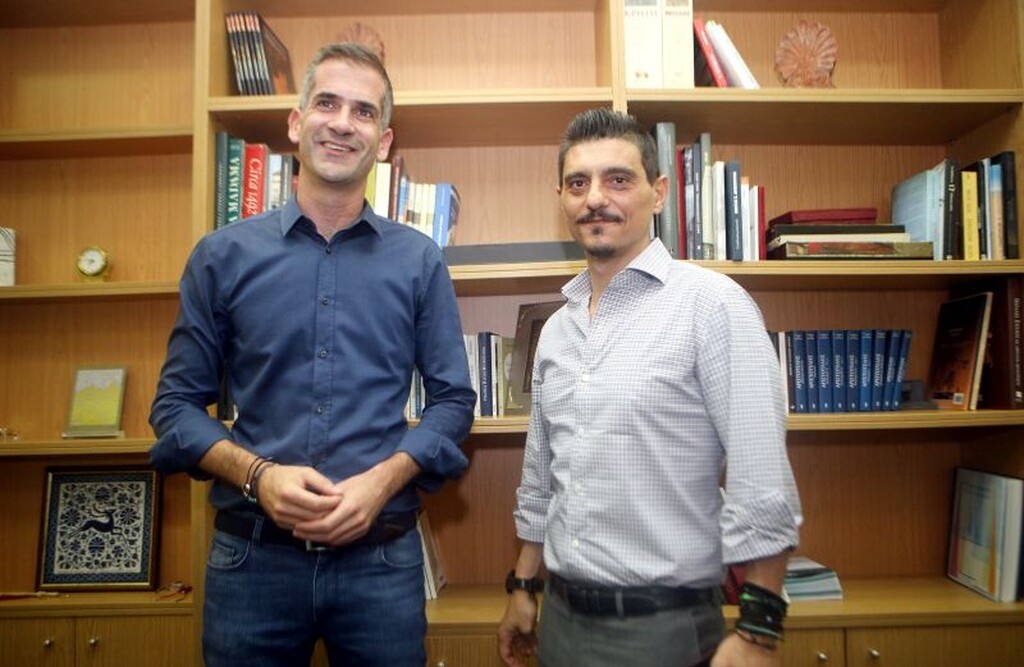 Ο Δήμαρχος Αθηναίων, με τον πρόεδρο του Παναθηναϊκού Αθλητικού Ομίλου, Δημήτρη Γιαννακόπουλο