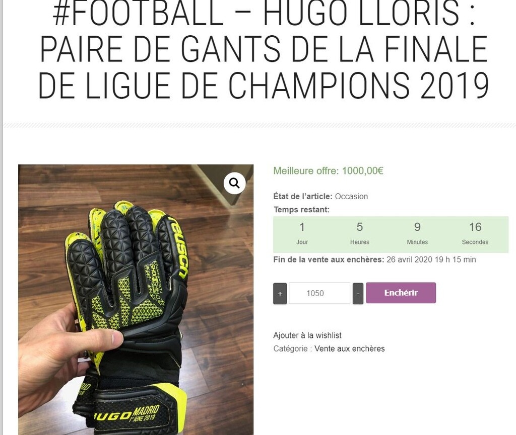 Κορονοϊός: Ο Γιορίς δίνει τα γάντια του από τον τελικό του ChL σε δημοπρασία (video+photos)