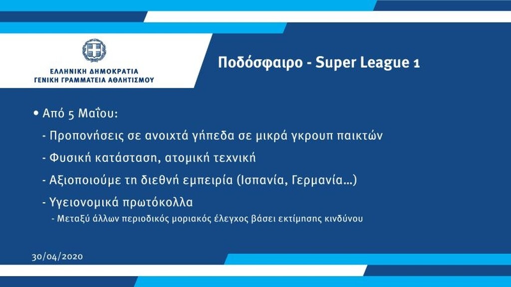 Αθλητισμός: Όλο το πλάνο για την επιστροφή στη νέα κανονικότητα