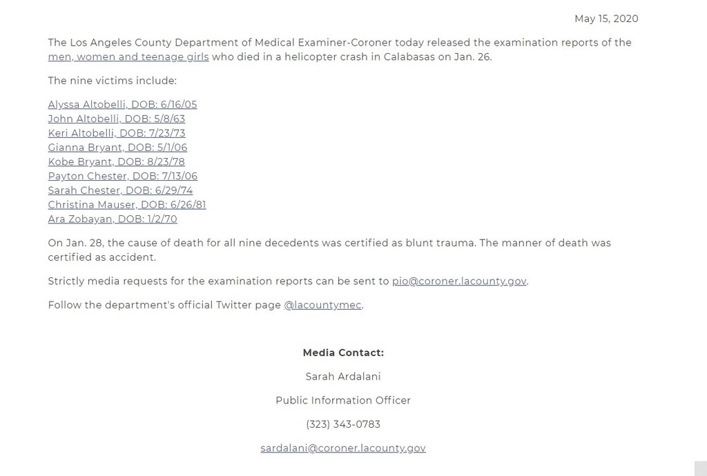 Κόμπι Μπράιαντ: Το πόρισμα για την μοιραία πτώση του ελικοπτέρου (photos)