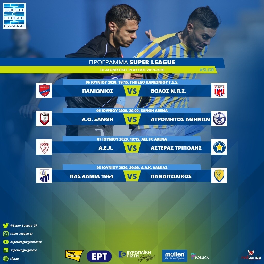 Super League: Η 1η αγωνιστική σε πλέι οφ και πλέι άουτ