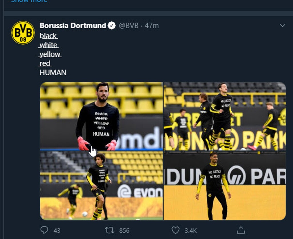 Bundesliga: Μήνυμα για Φλόιντ και ρατσισμό στο Ντόρτμουντ-Χέρτα (video+photos)