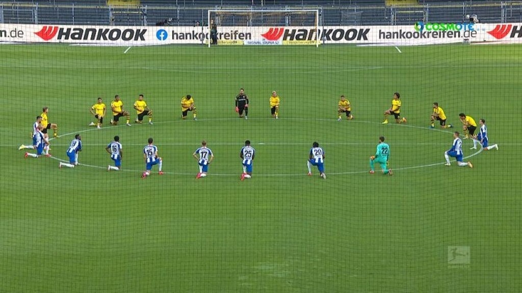 Bundesliga: Μήνυμα για Φλόιντ και ρατσισμό στο Ντόρτμουντ-Χέρτα (video+photos)