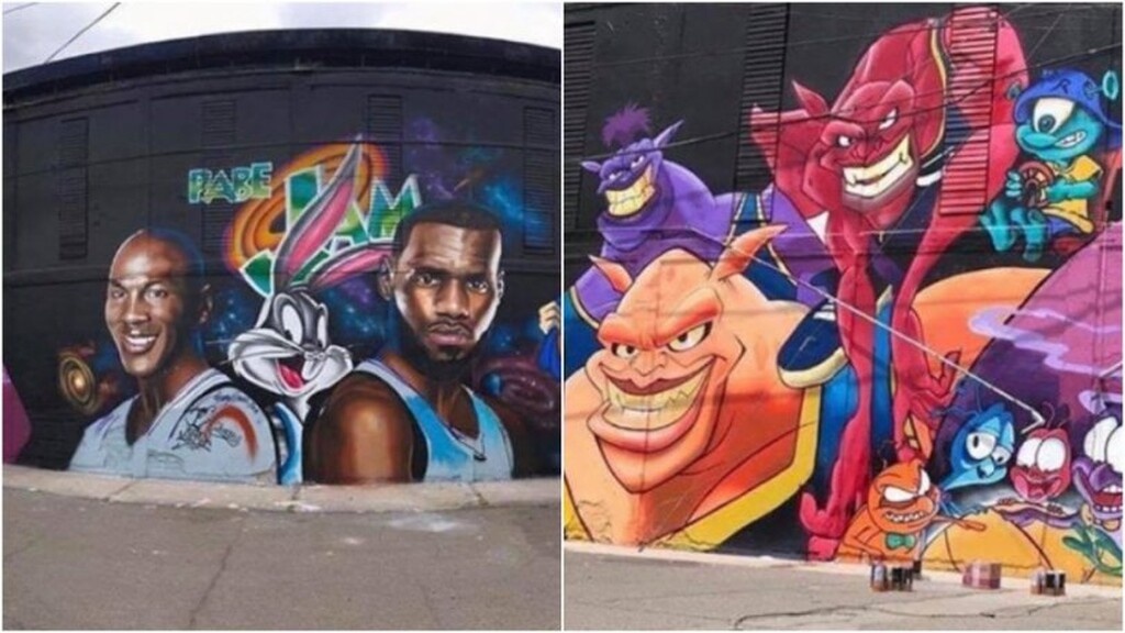NBA: Το εντυπωσιακό γκράφιτι για το «Space Jam 2» (photos)