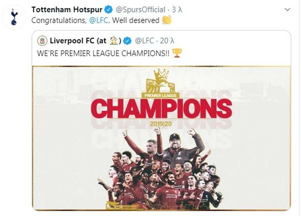 Λίβερπουλ: «Είμαστε πρωταθλητές!»