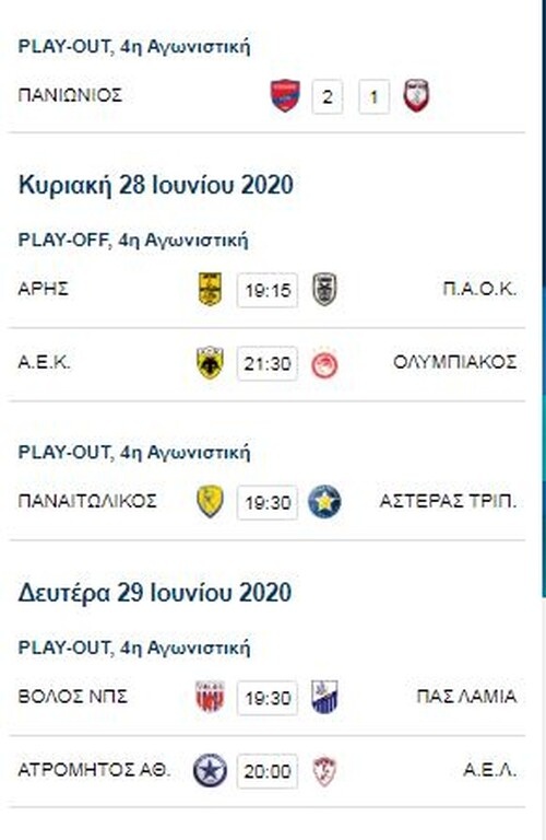 Super League: Η βαθμολογία των πλέι άουτ μετά το ματς στη Νέα Σμύρνη (photo)