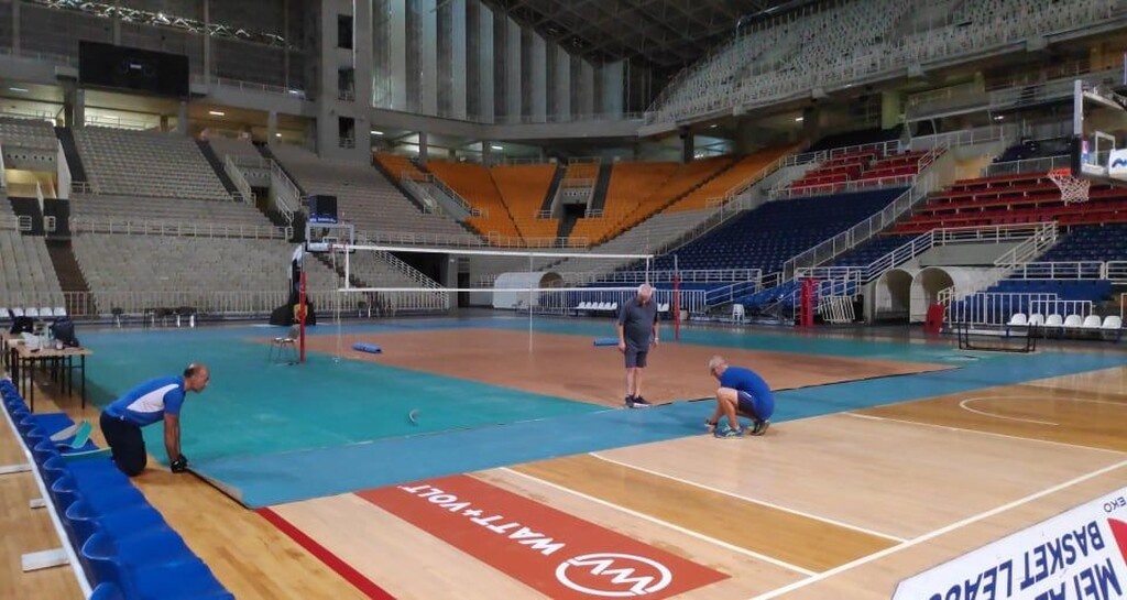 Στρώθηκε το τάραφλεξ στο ΟΑΚΑ για τα play off της Volley League