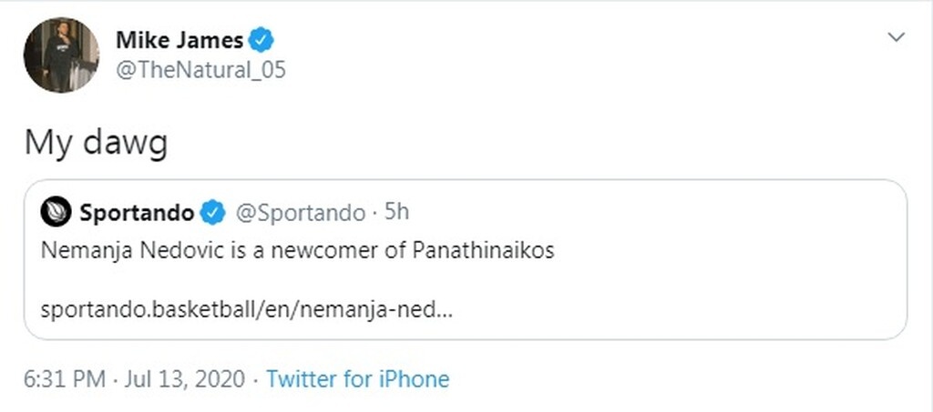 Παναθηναϊκός: Ενθουσιάστηκε με τη μεταγραφή του Νέντοβιτς ο Μάικ Τζέιμς (photos)