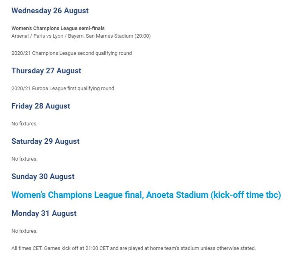 Champions League και Europa League επιστρέφουν – Όλο το πρόγραμμα