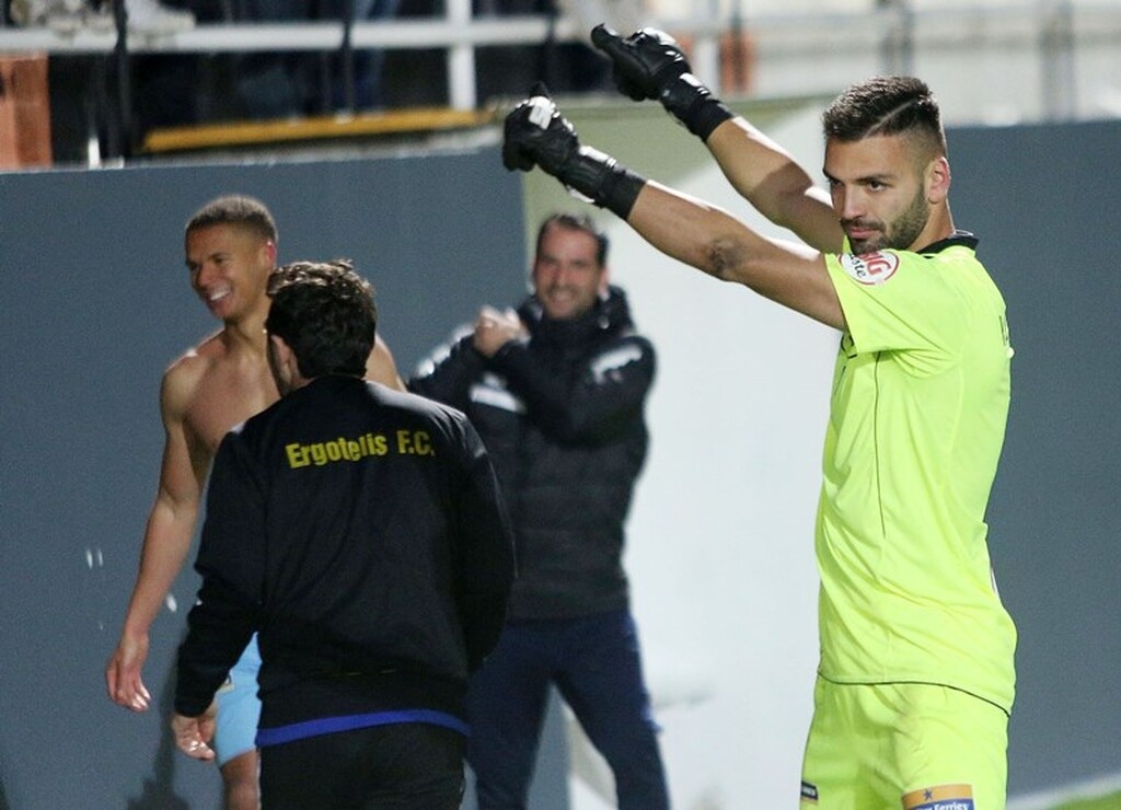 Ο τερματοφύλακας του Εργοτέλη Δημήτρης Κατσιμήτρος.