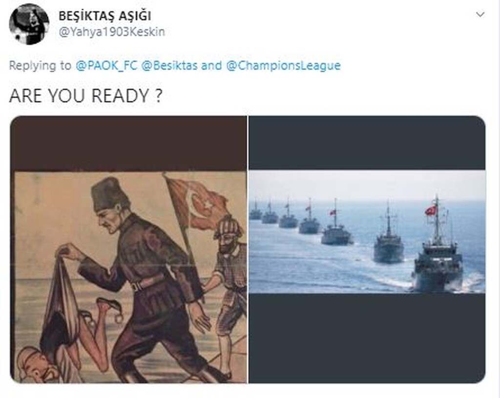 ΠΑΟΚ - Μπεσίκτας: «Επίθεση» Τούρκων με Κεμάλ και φρεγάτες στο Twitter του «Δικέφαλου» (photos)