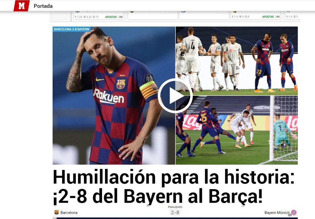 Ισπανικός Τύπος: «Ιστορική ξεφτίλα για τη Μπαρτσελόνα» (photos)