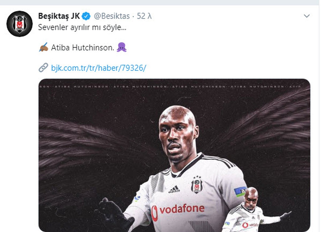 Μπεσίκτας: Ανανέωσε ο αρχηγός Χάτσινσον