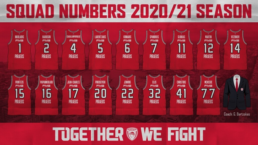 Ολυμπιακός: Τα νούμερα στις φανέλες, ποιο πήρε ο Σλούκας (photo)