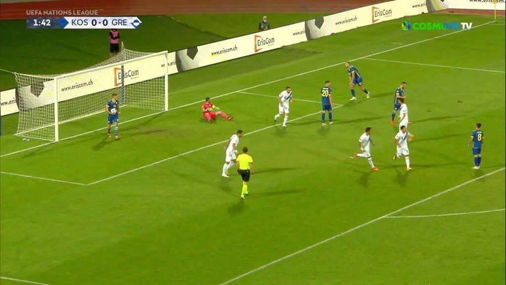 Κόσοβο-Ελλάδα: Ο Λημνιός άνοιξε το σκορ, το δεύτερο γκολ με την Εθνική (video)