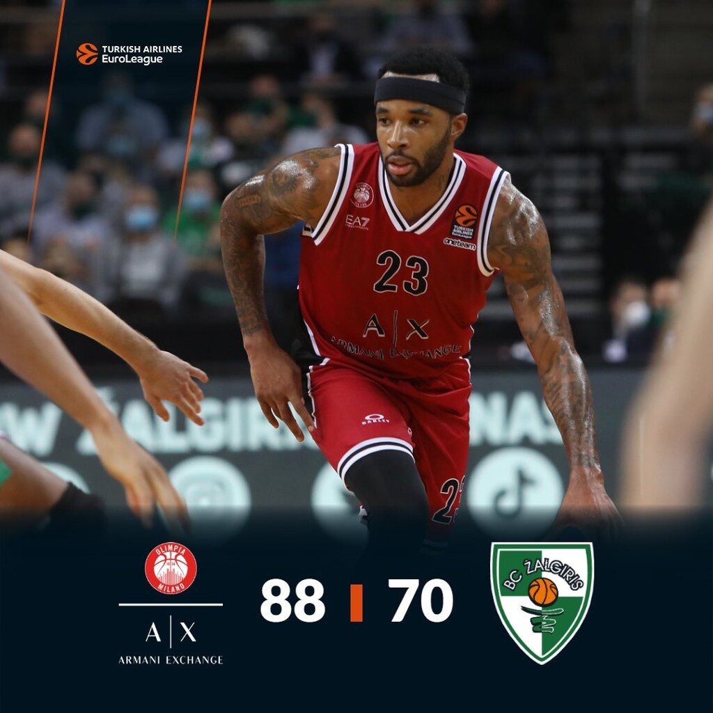 Αρμάνι Μιλάνο-Ζαλγκίρις 88-70: Καταιγιστικοί οι Ιταλοί και στην κορυφή του Κάουνας (video+photos)