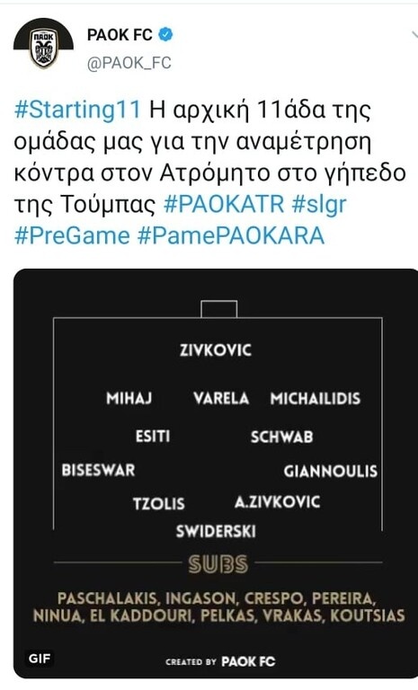 ΠΑΟΚ-Ατρόμητος: Οι «εκλεκτοί» του Φερέιρα, με αλλαγές η ενδεκάδα (photo)