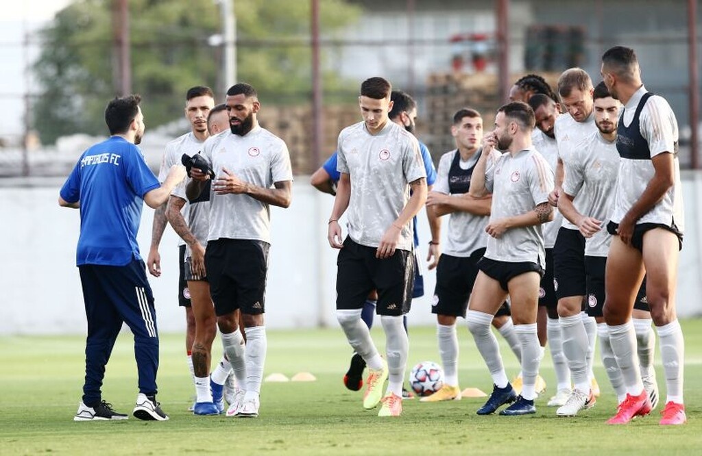 Η τελευταία προπόνηση του Ολυμπιακού πριν την Ομόνοια