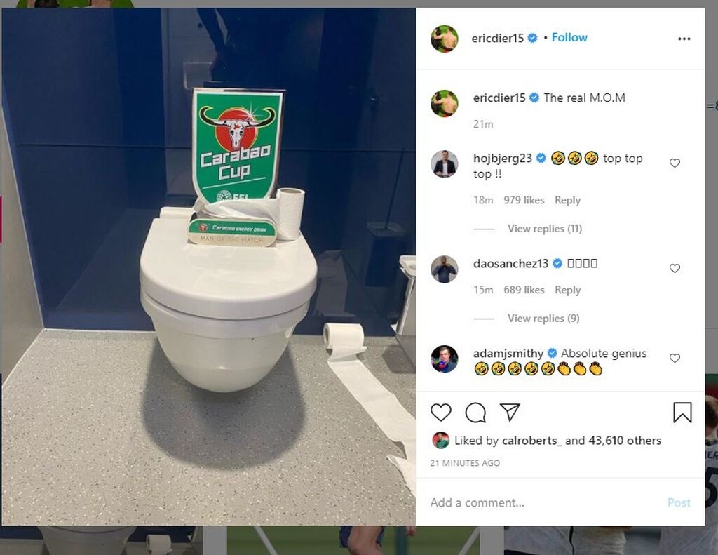 Ο Ντάιερ τρολάρει τον Μουρίνιο και έβγαλε MVP μια… λεκάνη τουαλέτας! (photo)