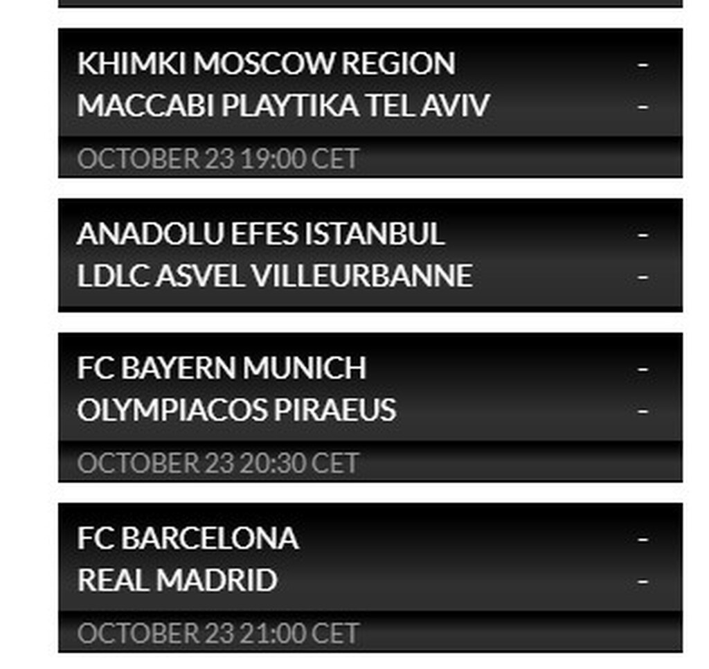 Euroleague: Η βαθμολογία μετά το φινάλε της πρώτης πράξης της 5ης αγωνιστικής (photos)