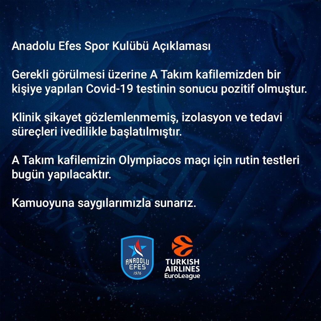 Συναγερμός στην Εφές πριν το παιχνίδι με τον Ολυμπιακό: Βρέθηκε θετικό κρούσμα κορονοϊού (photos)