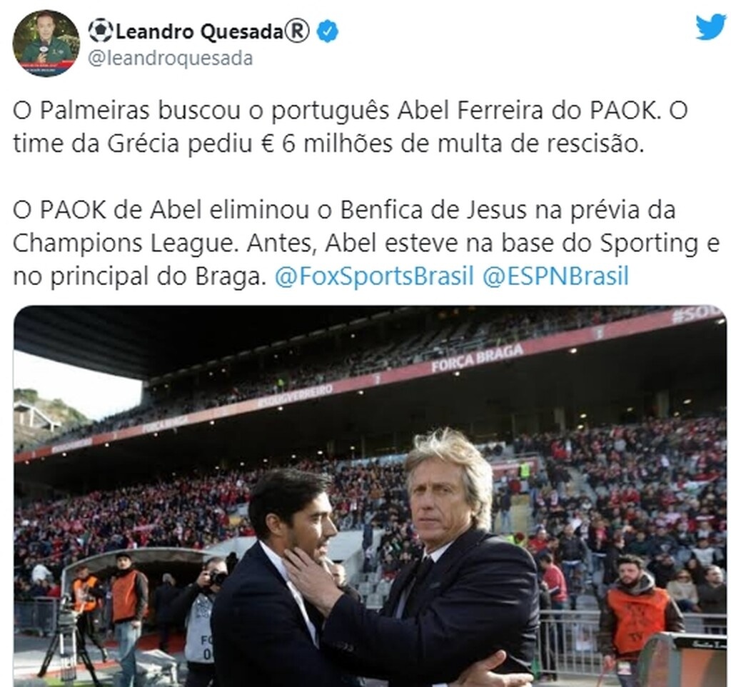 Επιμένει η Παλμέιρας για Φερέιρα, με πόσα τον αφήνει ο ΠΑΟΚ