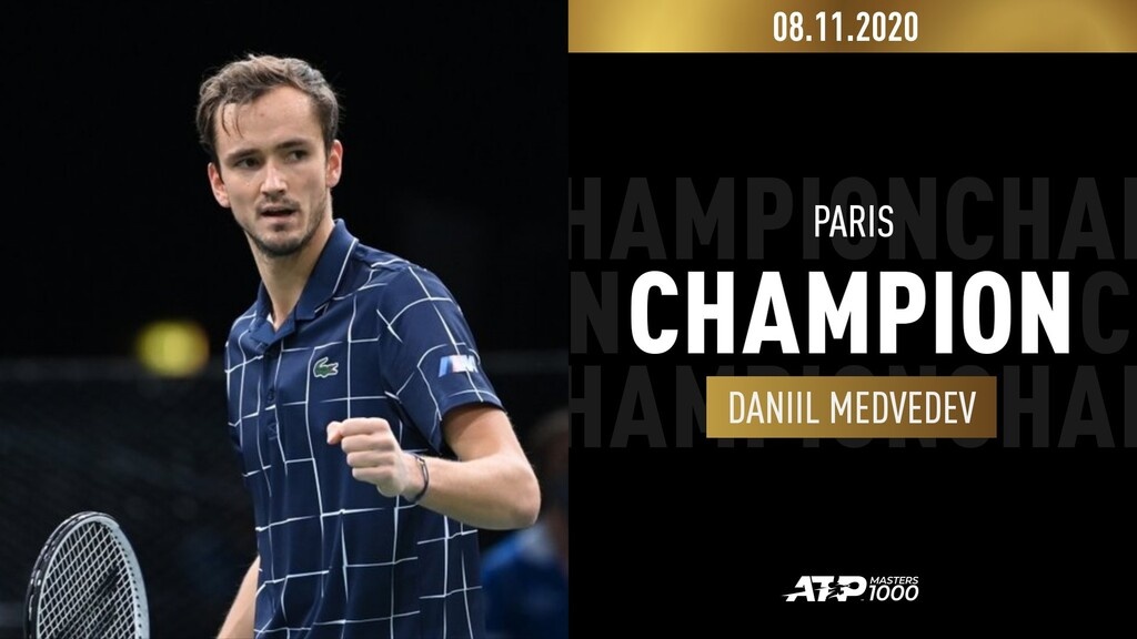Τένις: Θριαμβευτής ο Μεντβέντεφ στο Paris Masters (photos+videos)