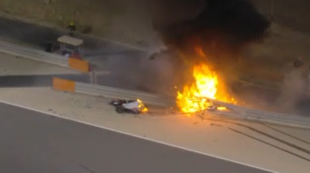 Συγκλονιστικές εικόνες: Καρέ καρέ η «μάχη» του Γκροζιάν με τις φλόγες για να σωθεί (videos+photos)