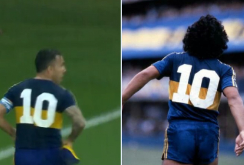 Ντιέγκο Μαραντόνα: Σκόραρε με τη φανέλα του «Θεού» ο Τέβες (video+photos)