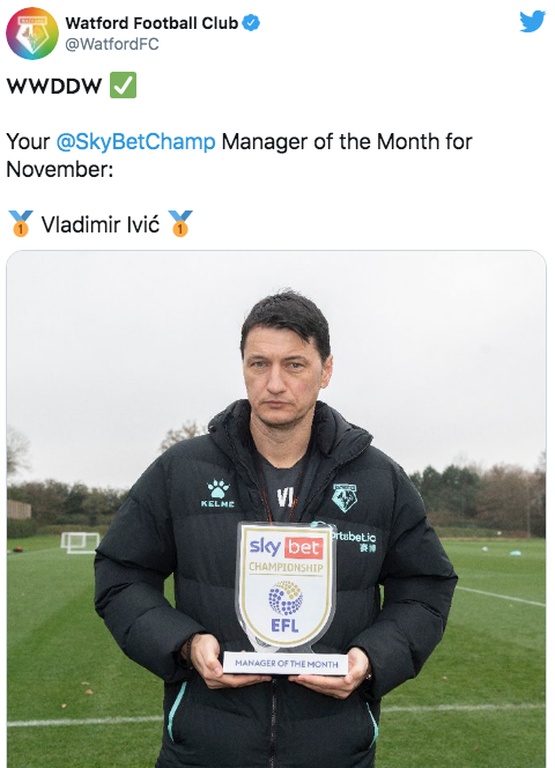 Βλάνταν Ίβιτς: Προπονητής του μήνα στη Championship