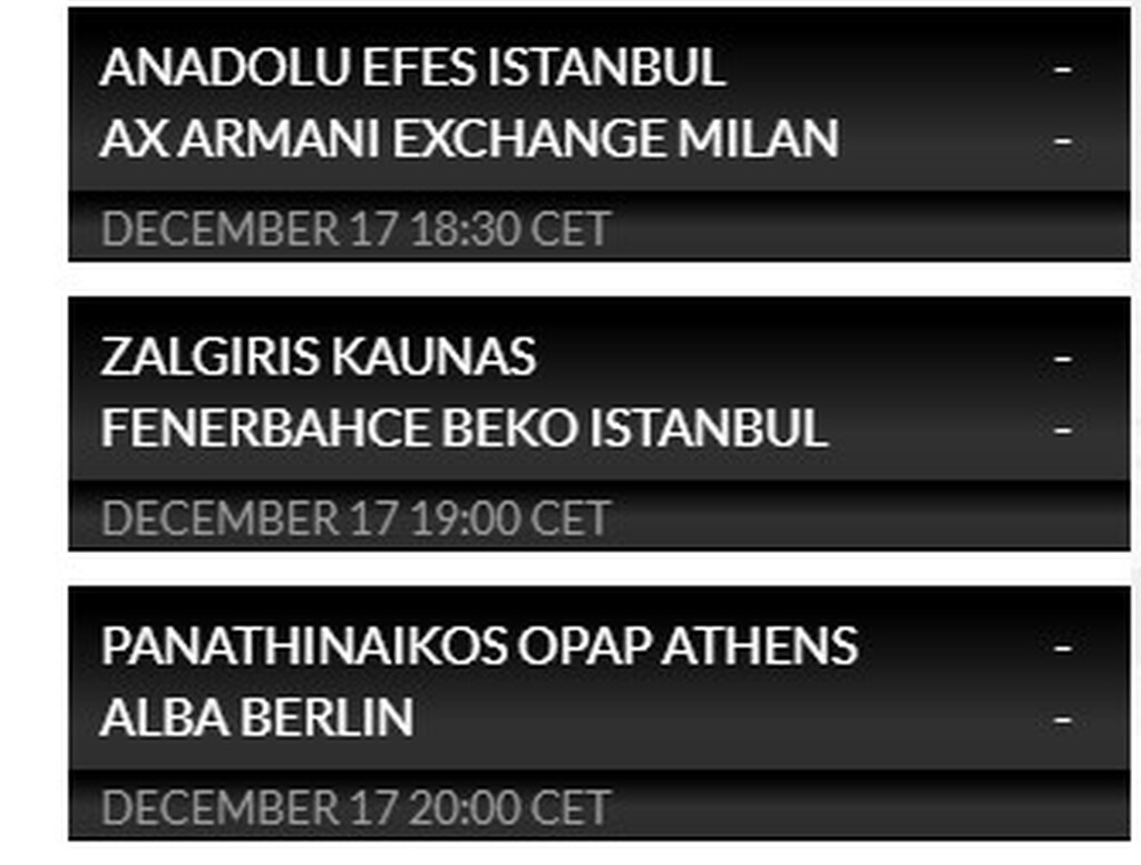 Euroleague: Η βαθμολογία μετά την 14η αγωνιστική (photos)