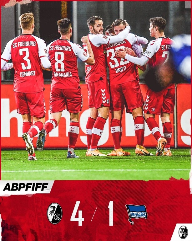 Bundesliga: Καταιγιστική η Φράιμπουργκ, σκόρπισε την Χέρτα! (video+photos)