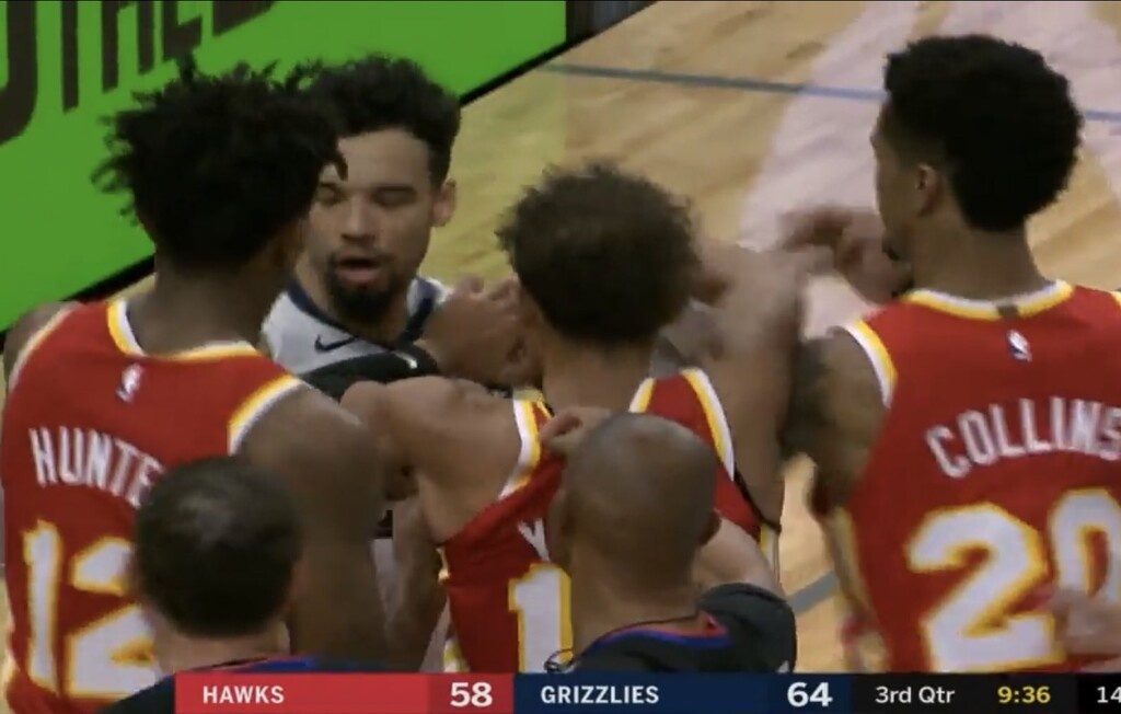 NBA: Ένταση και παραλίγο σύρραξη στο Χοκς-Γκρίζλις (video+photo)