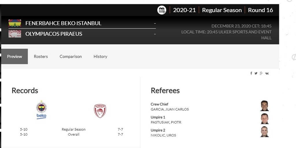 Euroleague: Οι διαιτητές των αγώνων Παναθηναϊκού ΟΠΑΠ και Ολυμπιακού