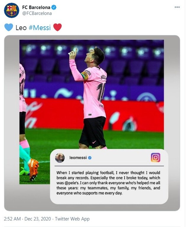 Μέσι: «Δεν πίστευα ποτέ ότι θα έσπαγα το ρεκόρ του Πελέ» (video+photos)