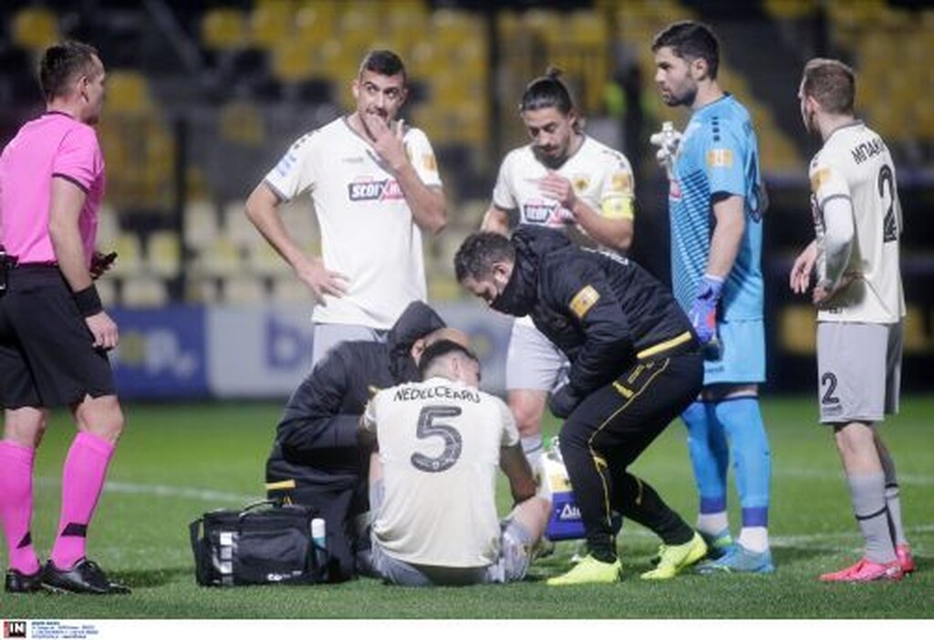 Αρης-ΑΕΚ: Η στιγμή του τραυματισμού του Νεντελτσεάρου (video+photos)