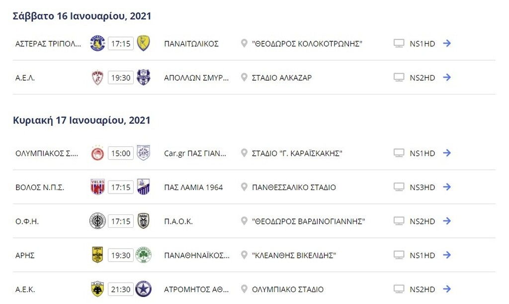 Super League: Μάχη σε Τρίπολη και Αλκαζάρ