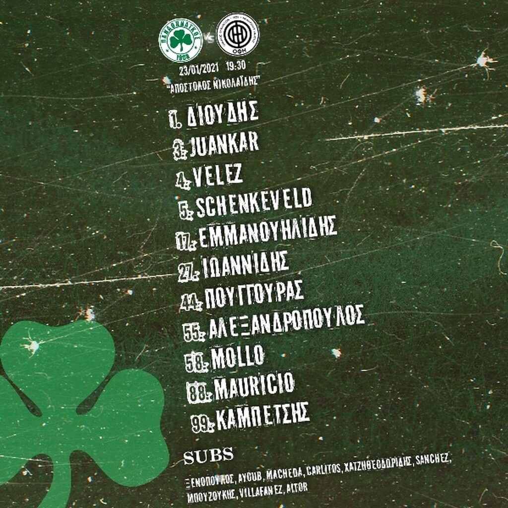 Παναθηναϊκός: Με τους 11 του Αρη κόντρα στον ΟΦΗ (Photos)