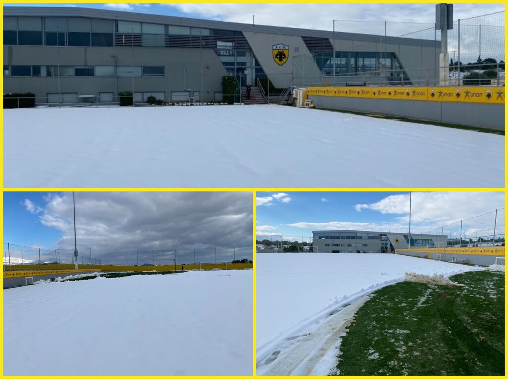 ΑΕΚ: Στα λευκά τα Σπάτα - Επιχείρηση καθαρισμού πριν την προπόνηση (photos)