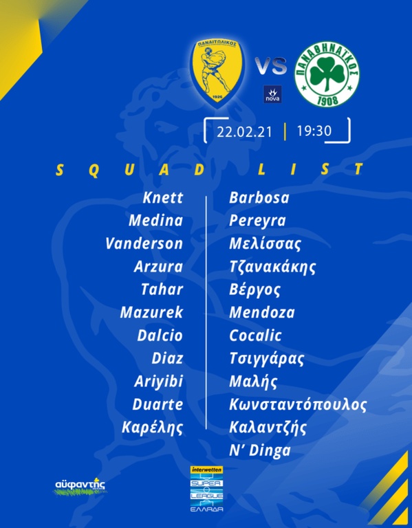 Παναιτωλικός: Με τις γνωστές απουσίες για την υπέρβαση