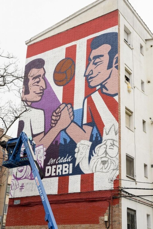 Ατλέτικο Μαδρίτης-Ρεάλ Μαδρίτης: Όλο το ντέρμπι σε... ένα γκράφιτι (photos)