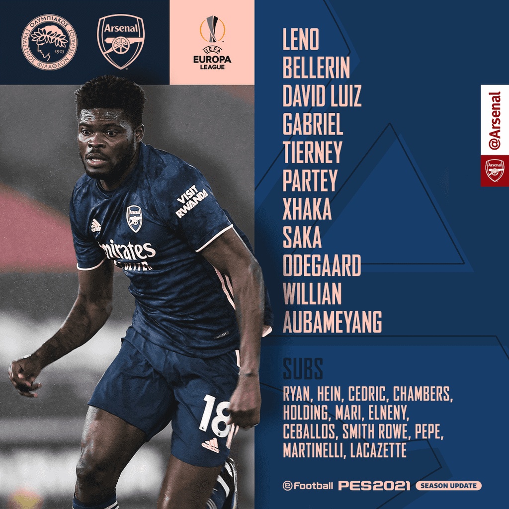 Ολυμπιακός-Άρσεναλ: Η ενδεκάδα των «κανονιέρηδων»