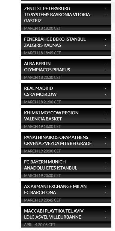 Euroleague: Τα αποτελέσματα της Παρασκευής (12/3) και η βαθμολογία (videos+photos)