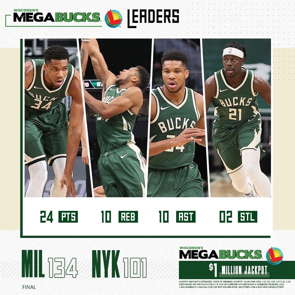 NBA: Ηγετικός Αντετοκούνμπο στον θρίαμβο των Μπακς επί των Νικς (photos+video)