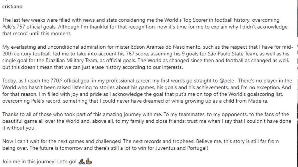 Κριστιάνο Ρονάλντο: Ξεπέρασε τα γκολ του Πελέ - Η υπόκλιση και το μυθικό ρεκόρ